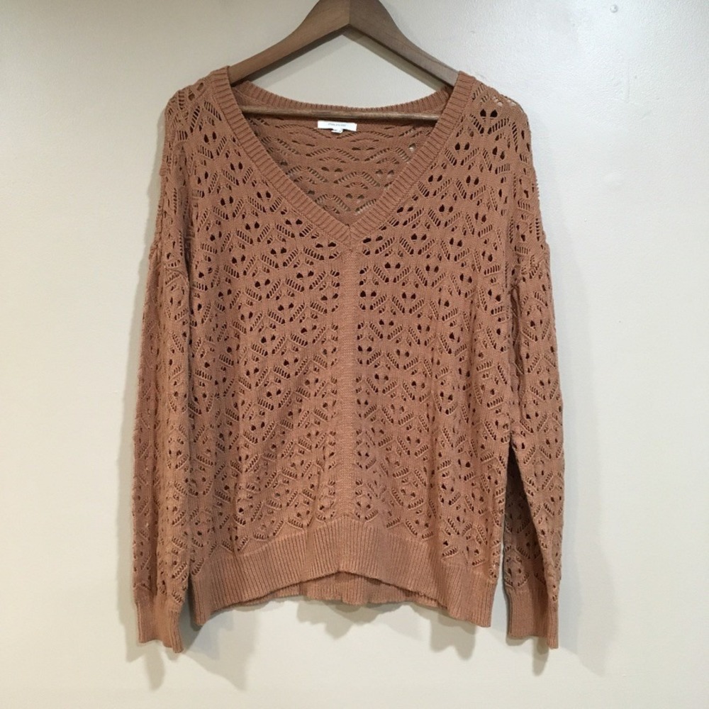 Maurices Crochet Sweater Womens XL Brown Coastal Grandma Granola Forest Fairy
